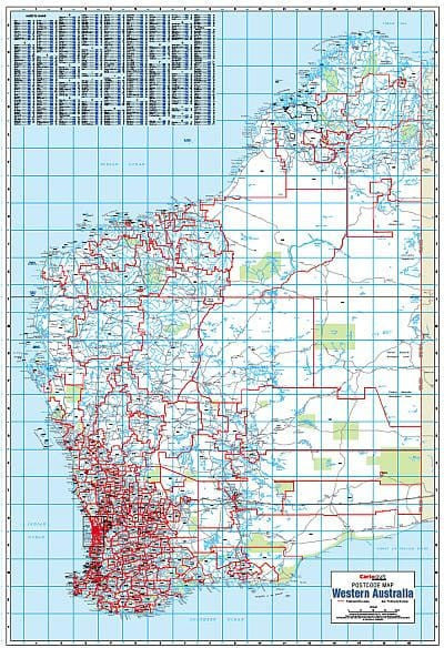 Perth & Western Australia Postcode Map, Buy Postcode Map of Perth ...