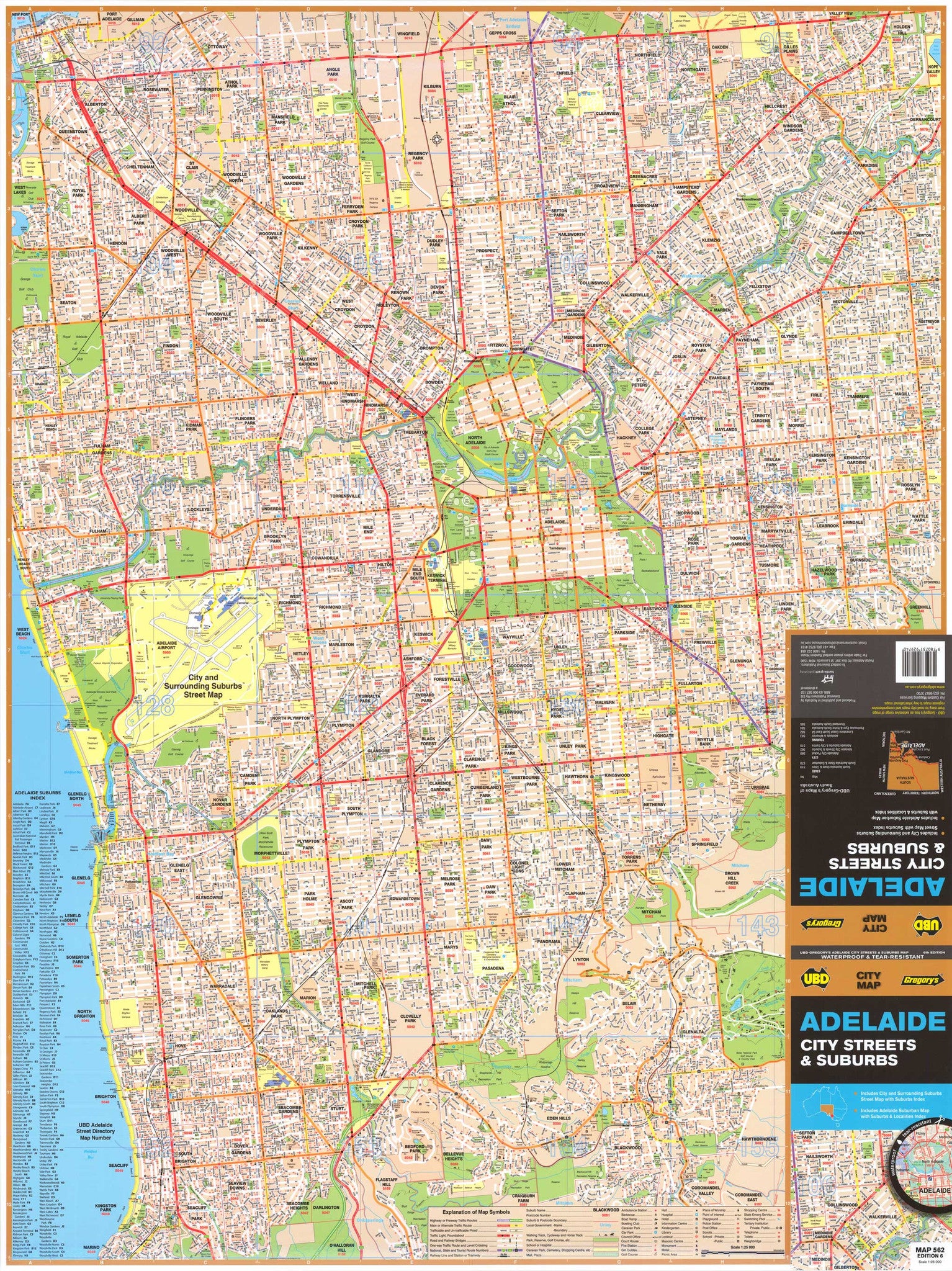 South Australia Suburbs Map Adelaide Suburban Map Ubd 562 - Map Of Adelaide Suburns - Mapworld