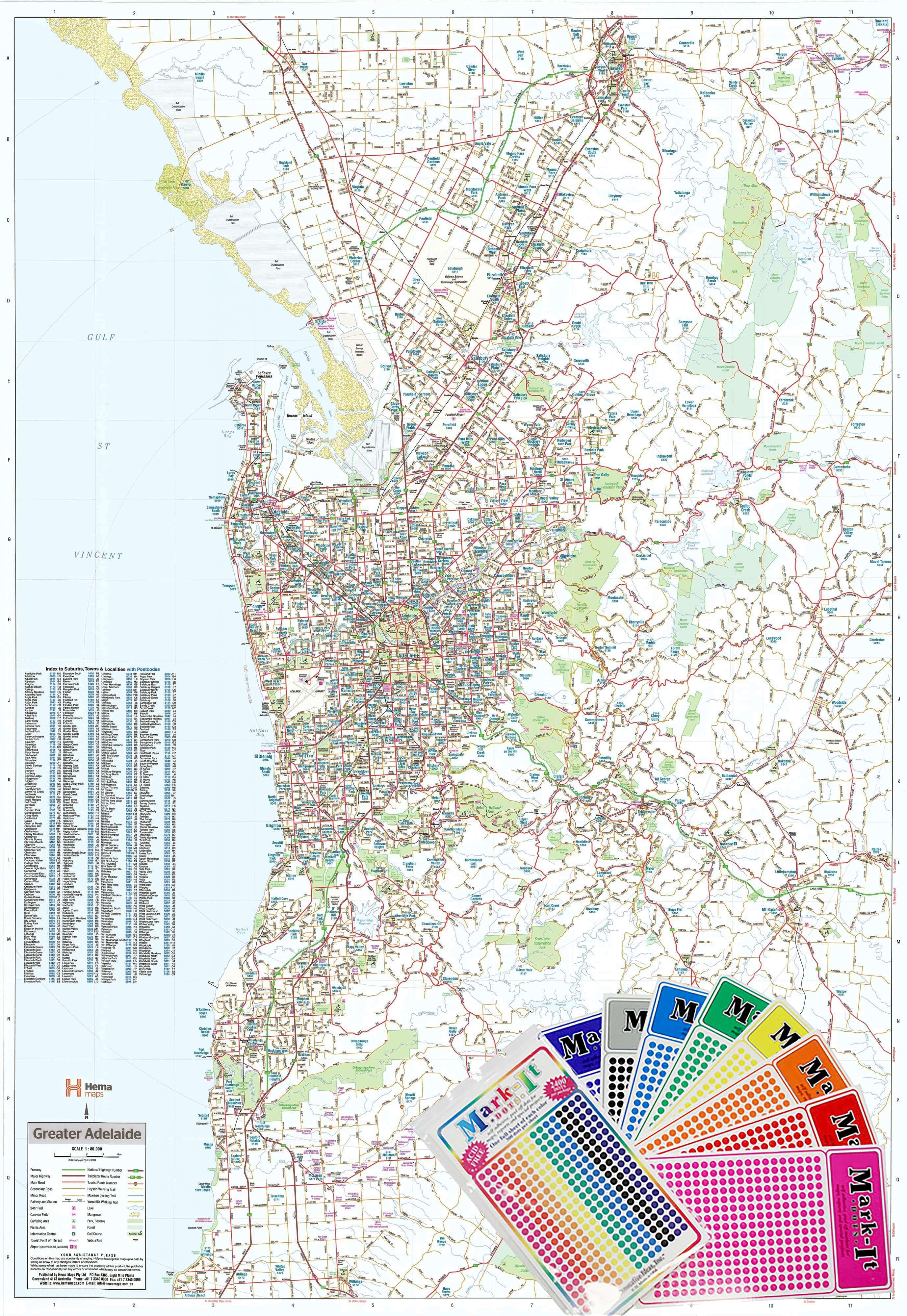 Adelaide Laminated Wall Map Wall Maps Of The World | Images and Photos ...