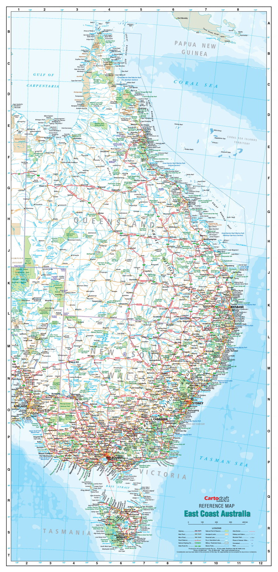 skildring pasta Orator Buy wall map of the East Coast of Australia with hang rails - Mapworld
