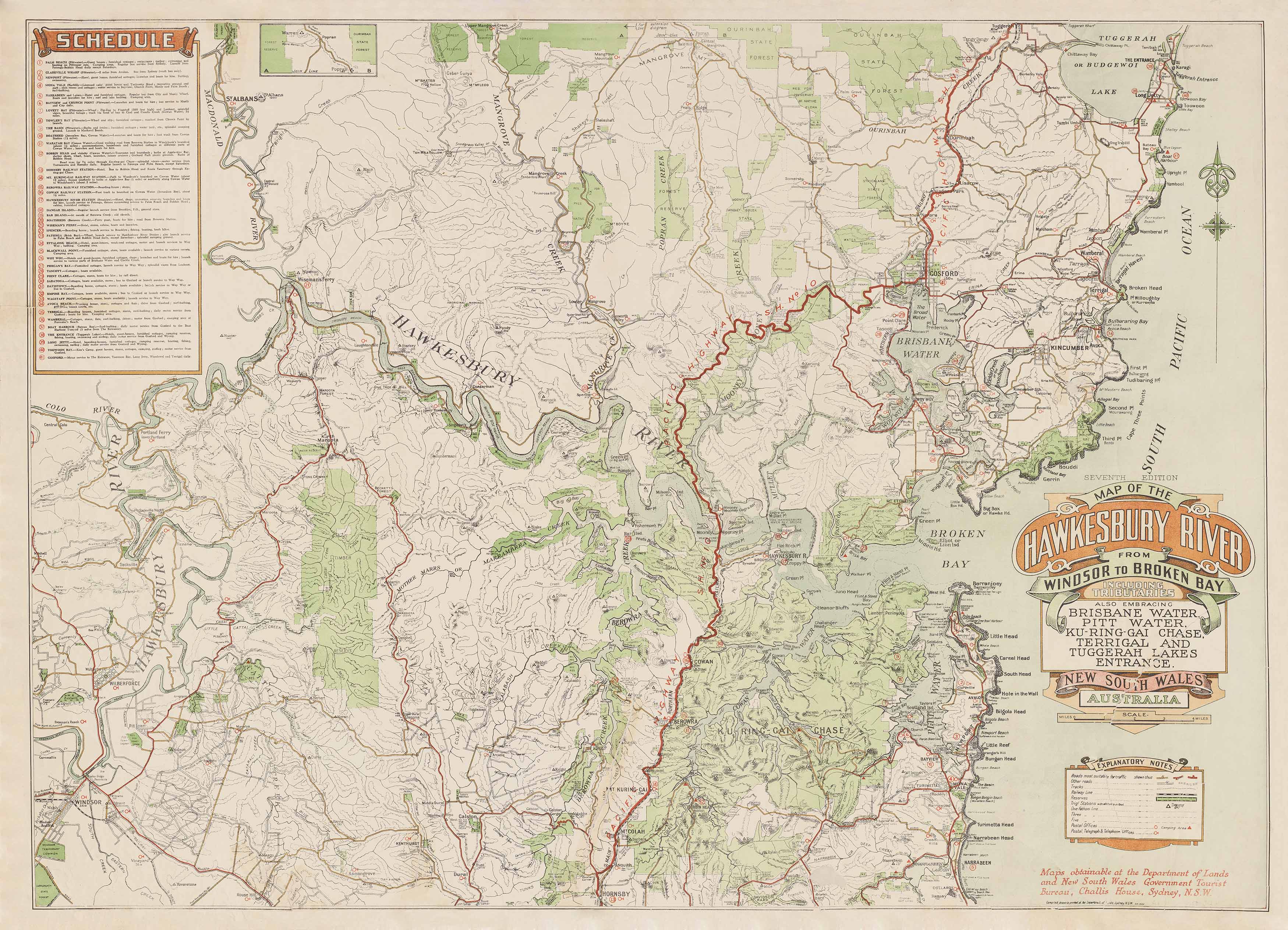 Map Of Hawkesbury Area Buy Hawkesbury River Wall Map | Shop Mapworld