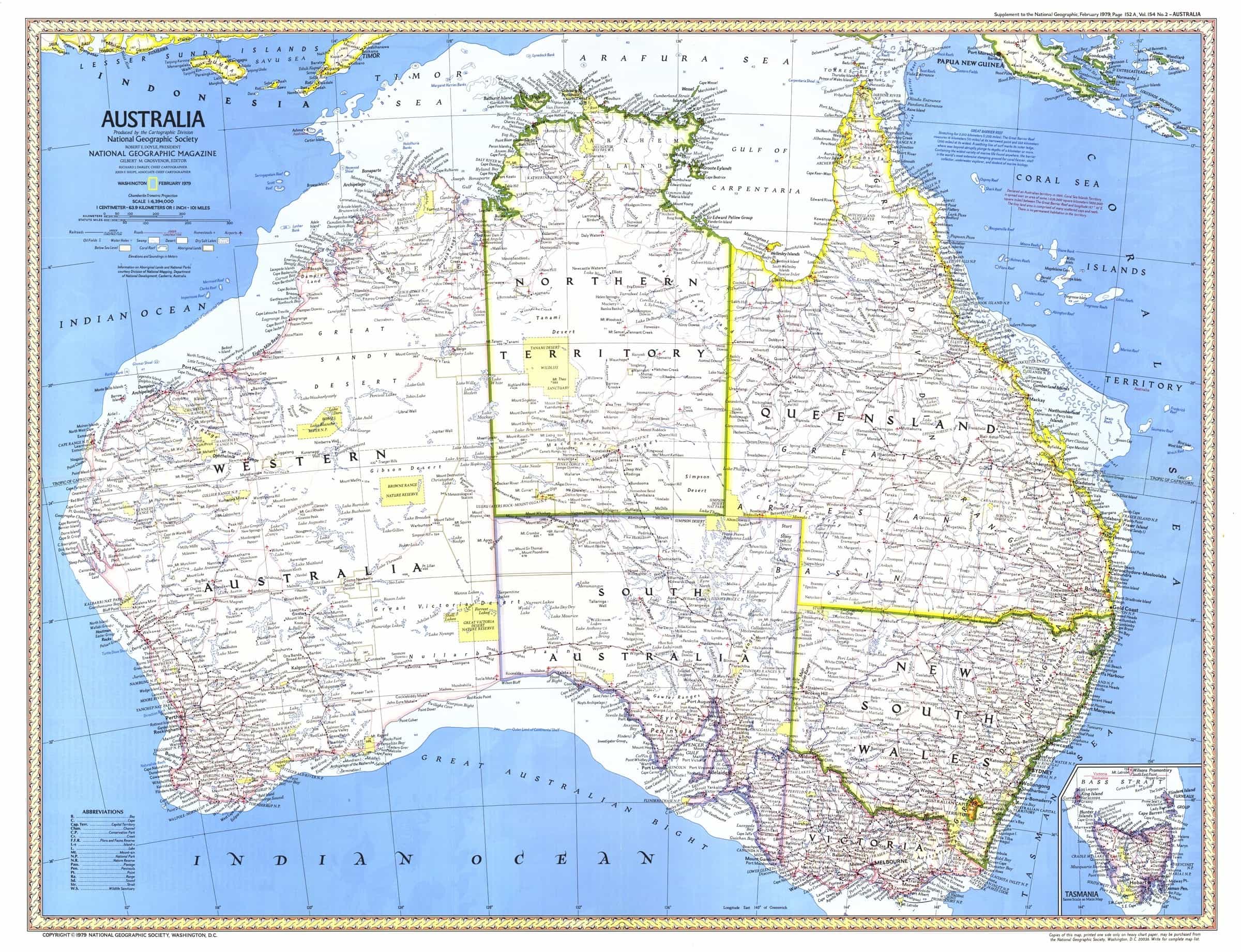 Australia 1948 Wall Map by National Geographic | Shop Mapworld