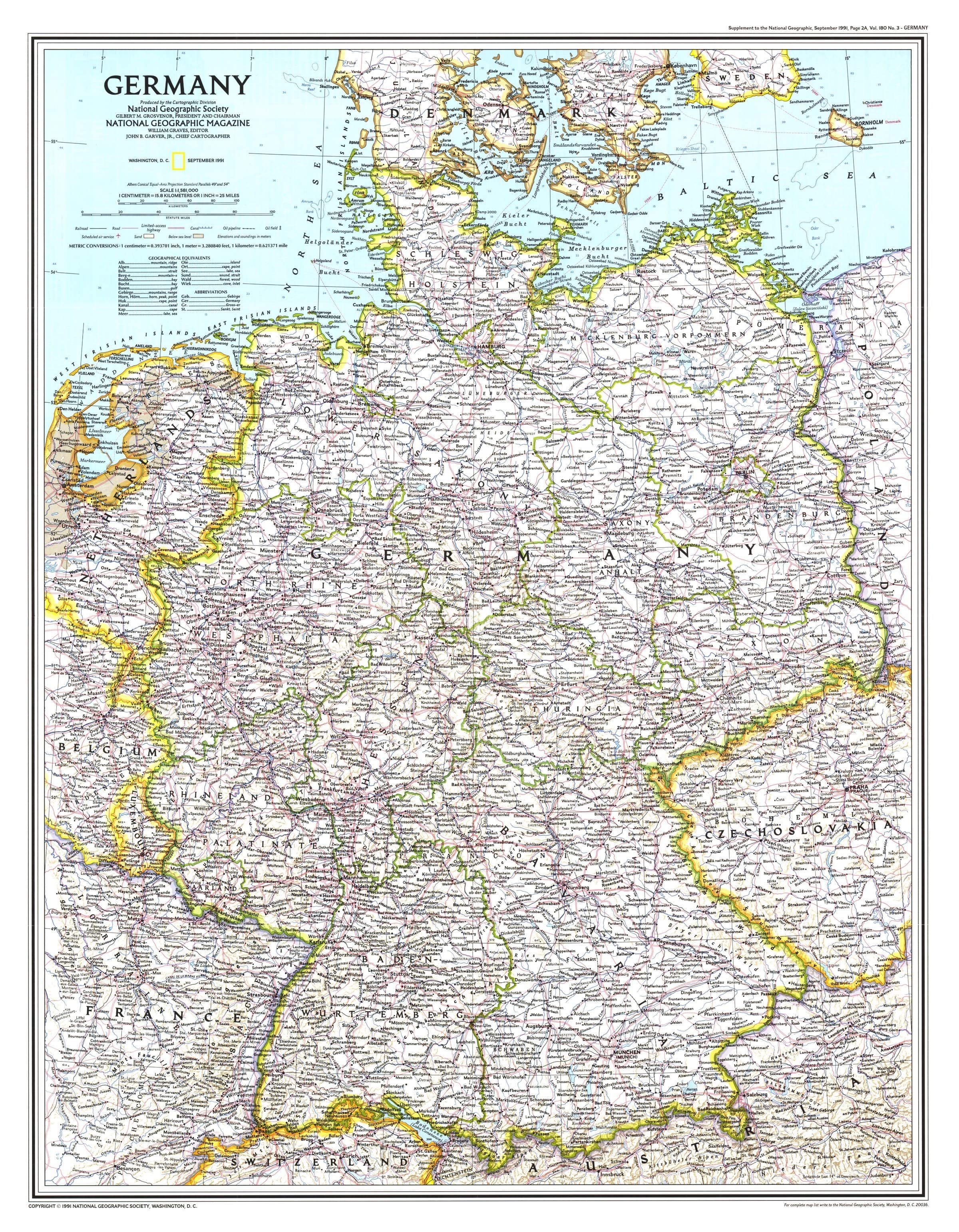 Germany published 1991 National Geographic  Shop Mapworld