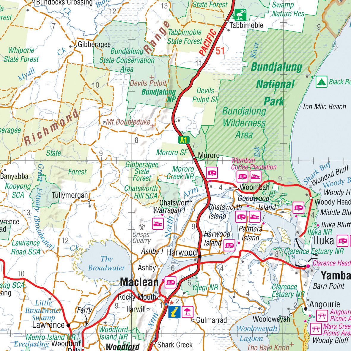 North East New South Wales Hema Map, Buy Map of North East New South ...