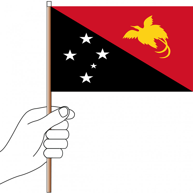 Papua New Guinea Flag Handwaver Knitted Polyester