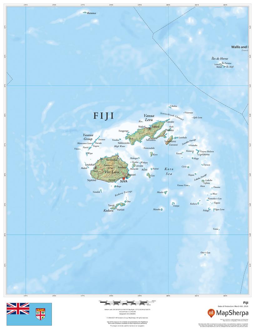 Fiji Wall Map Buy Wall Map Of Fiji Shop Mapworld
