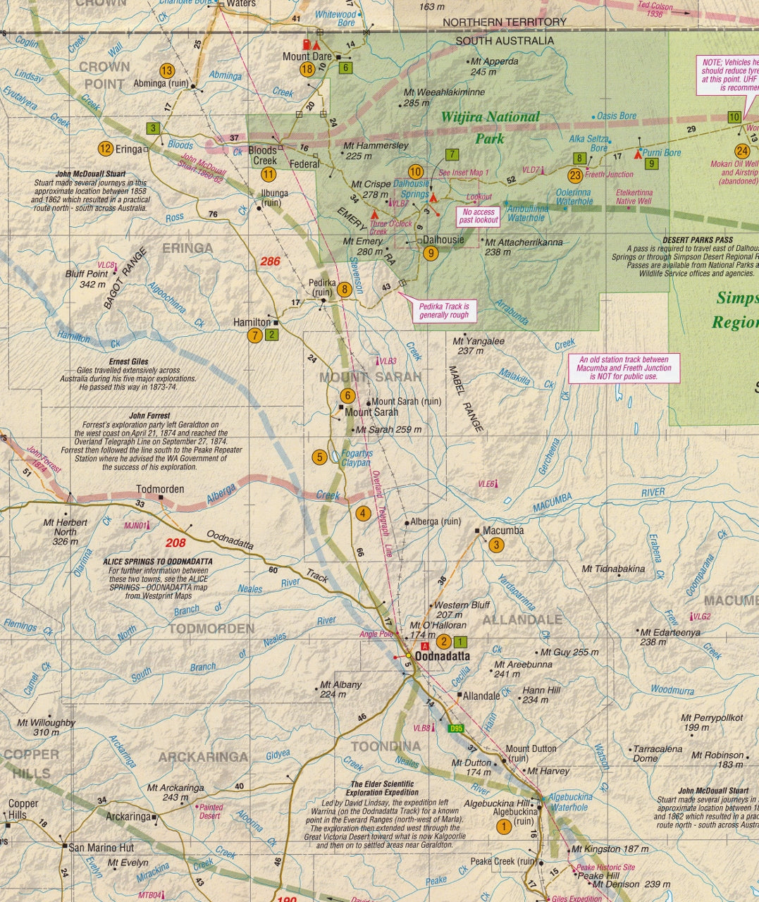 Simpson Desert Trip Planning Map Simpson Desert Map Westprint