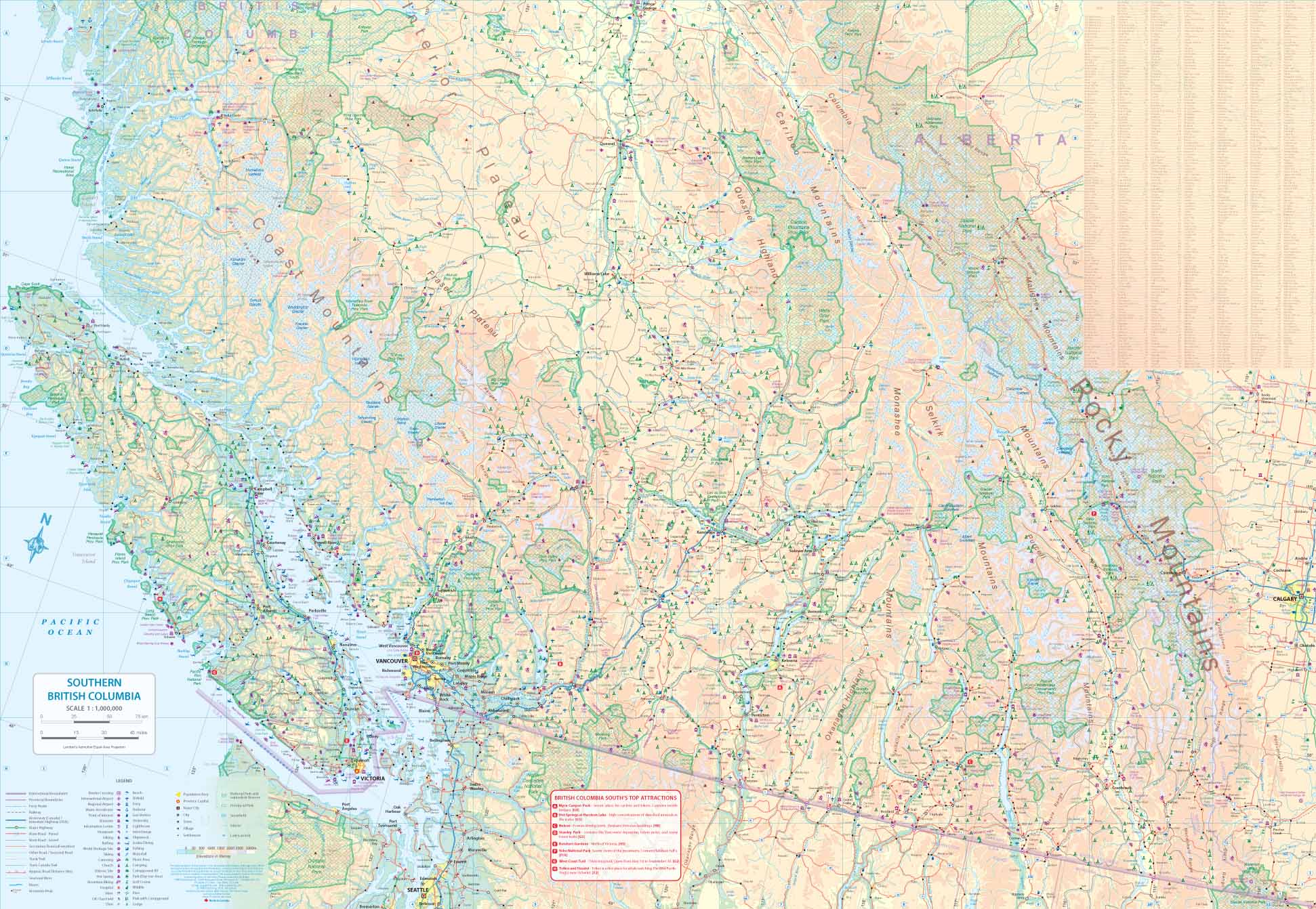 Map Of Southern Bc British Columbia South Itmb - Buy Map Of British Columbia - Mapworld