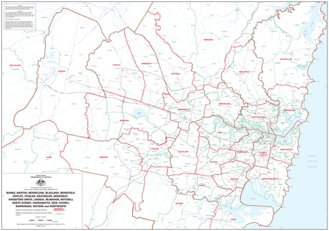 New South Wales Electoral Divisions and Local Government Areas Map ...