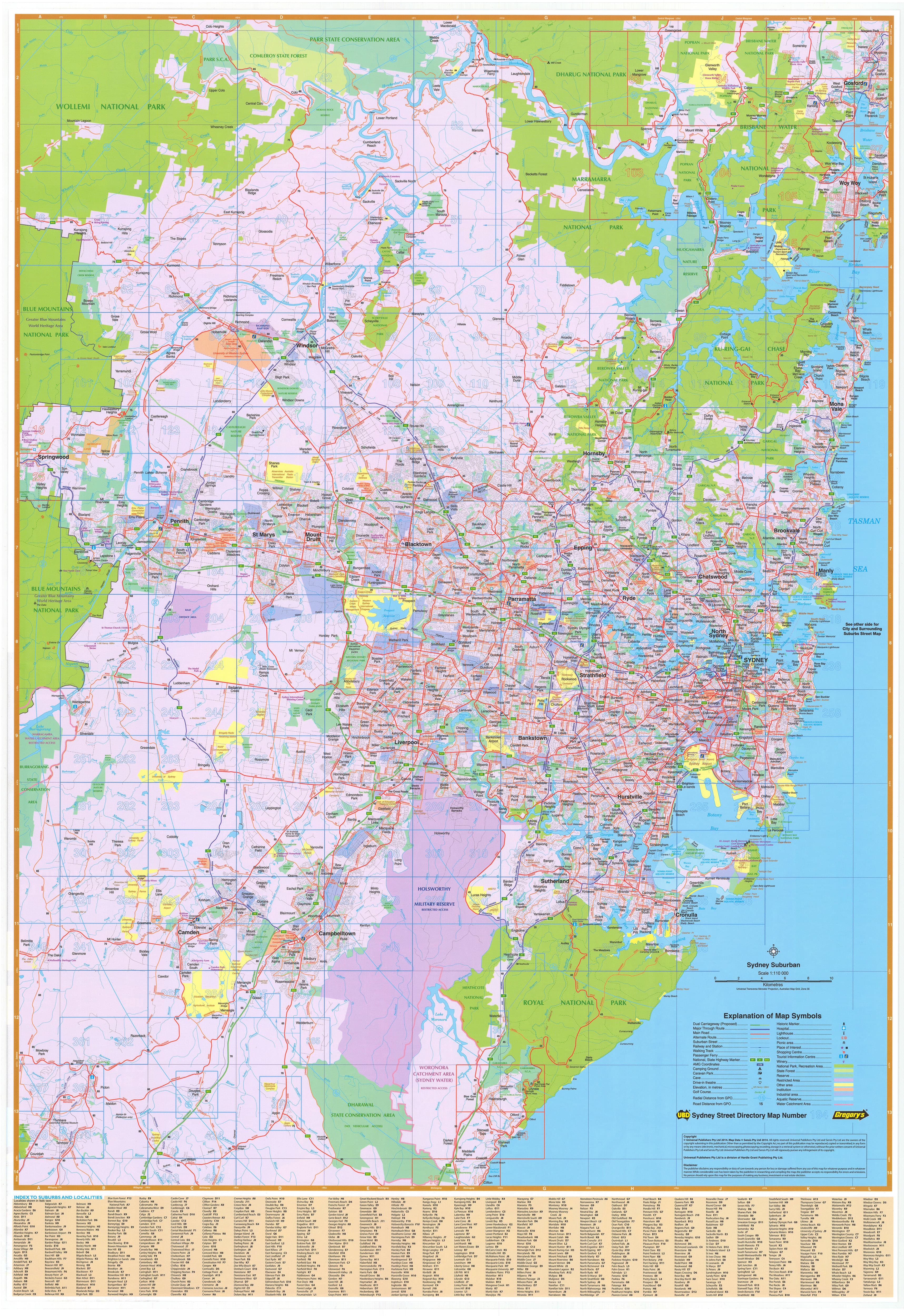 Printable Map Of Greater Sydney Buy Sydney Ubd Wall Map Laminated - Mapworld