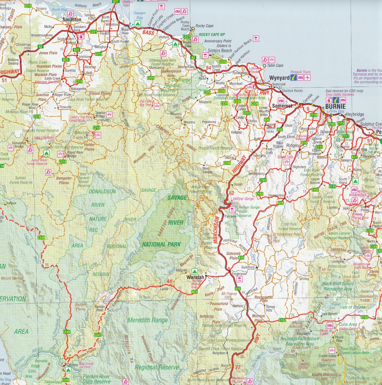 Tasmania Hema State Map, Buy Map of Tasmania - Mapworld