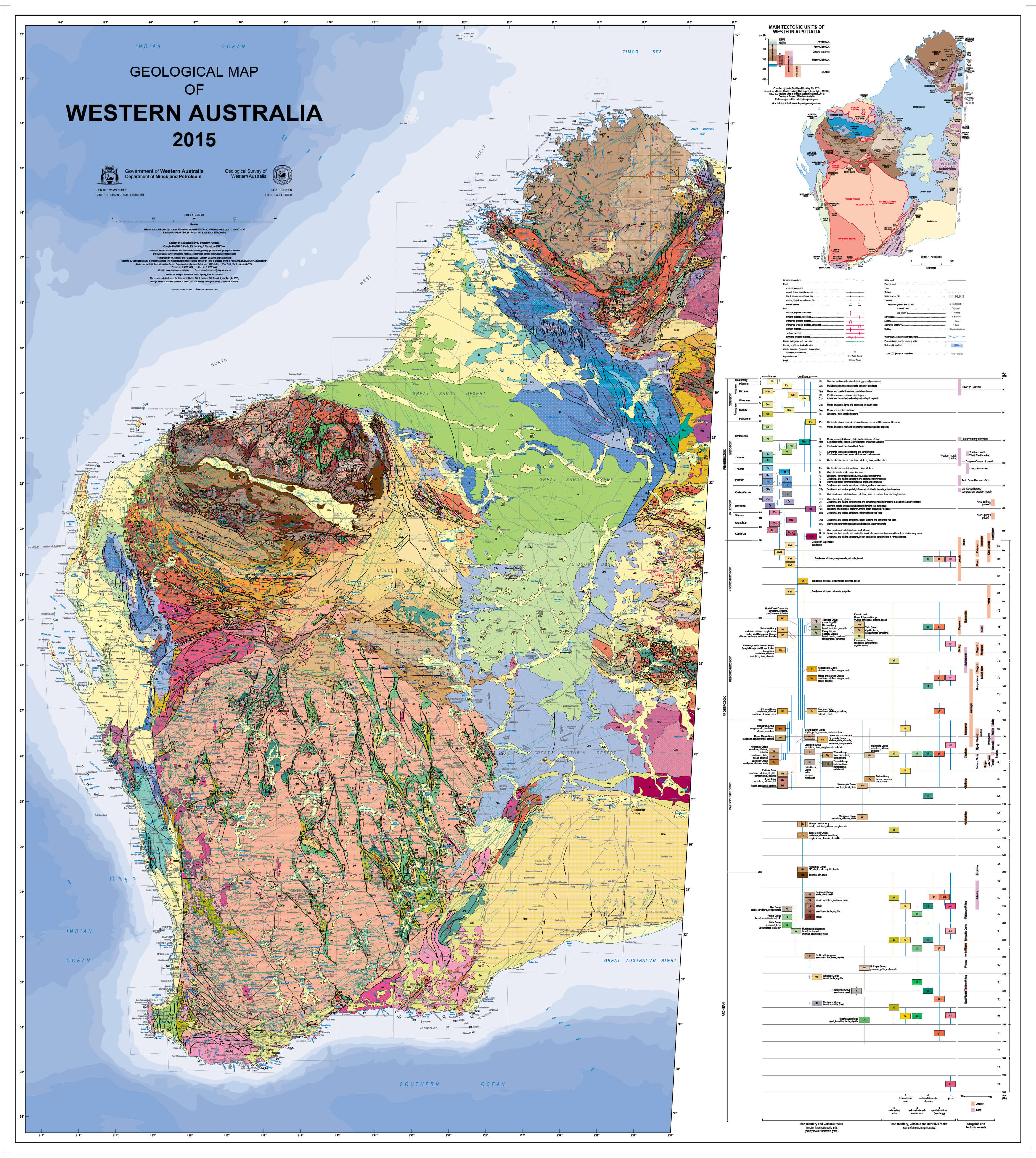 Geology Wall Map Of Western Australia Mapworld