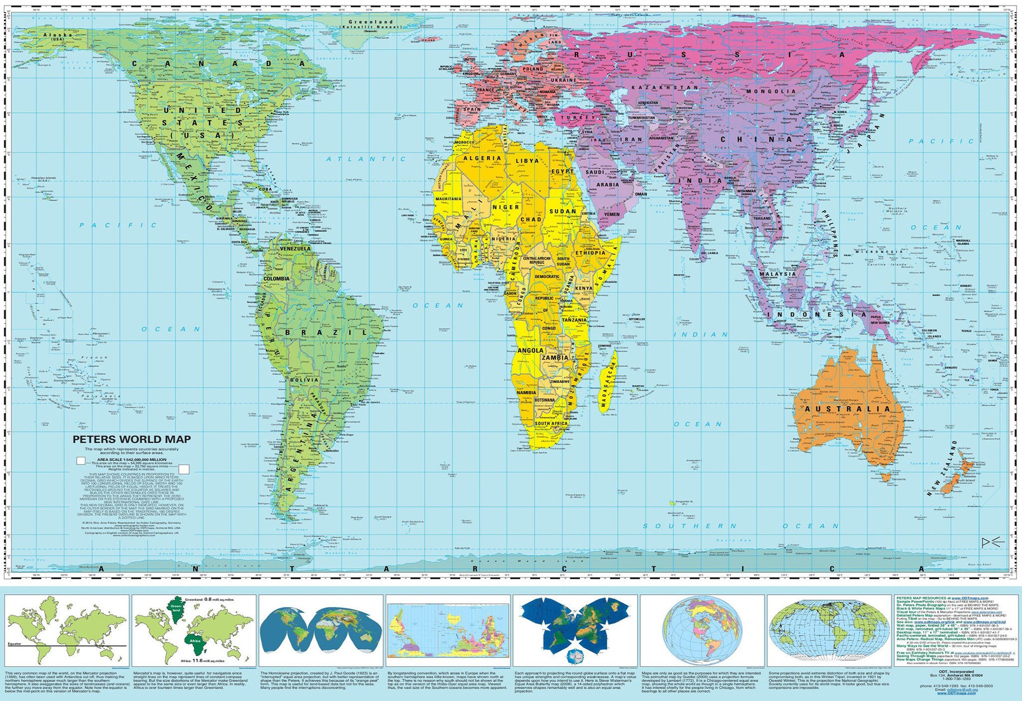 Peters Equal Area World Wall Map Buy Peters World Map