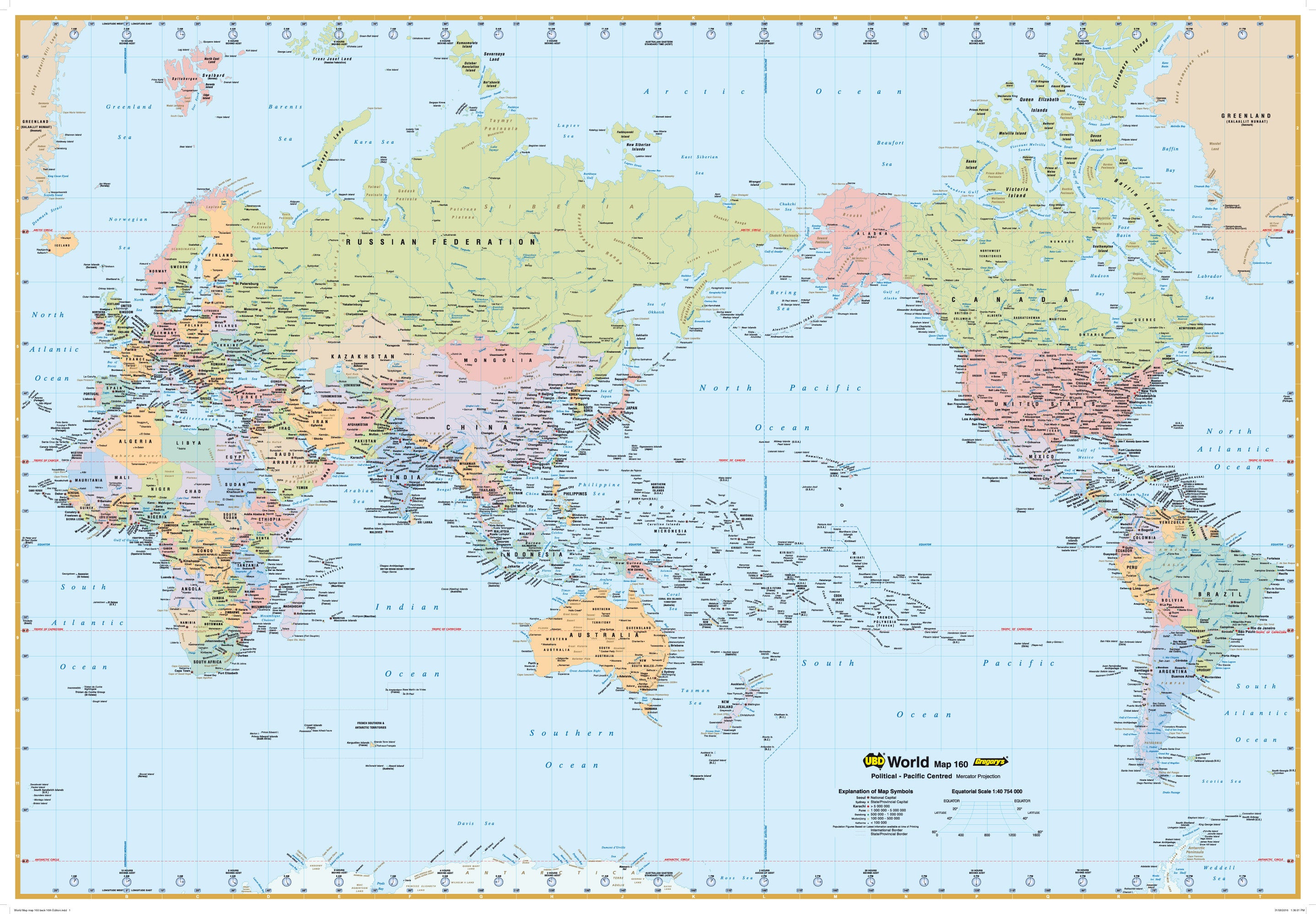 World Political Map 160 UBD 1010 X 710mm Laminated