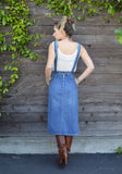 vintage denim overall dress - size small