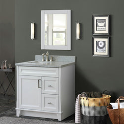 Bellaterra Home 37" Single sink vanity in White finish with Black galaxy granite and Left door/Left sink - Luxe Bathroom Vanities