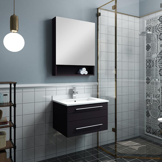 Fresca Quadro White Pedestal Sink W Medicine Cabinet - Modern Bathroom Vanity