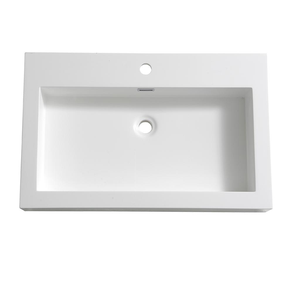 Fresca Livello 30 In Drop In Acrylic Bathroom Sink In White With