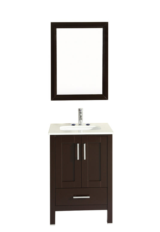 Totti Shaker 24" Transitional Bathroom Vanity with White Carrera Countertop - Luxe Bathroom Vanities Luxury Bathroom Fixtures Bathroom Furniture