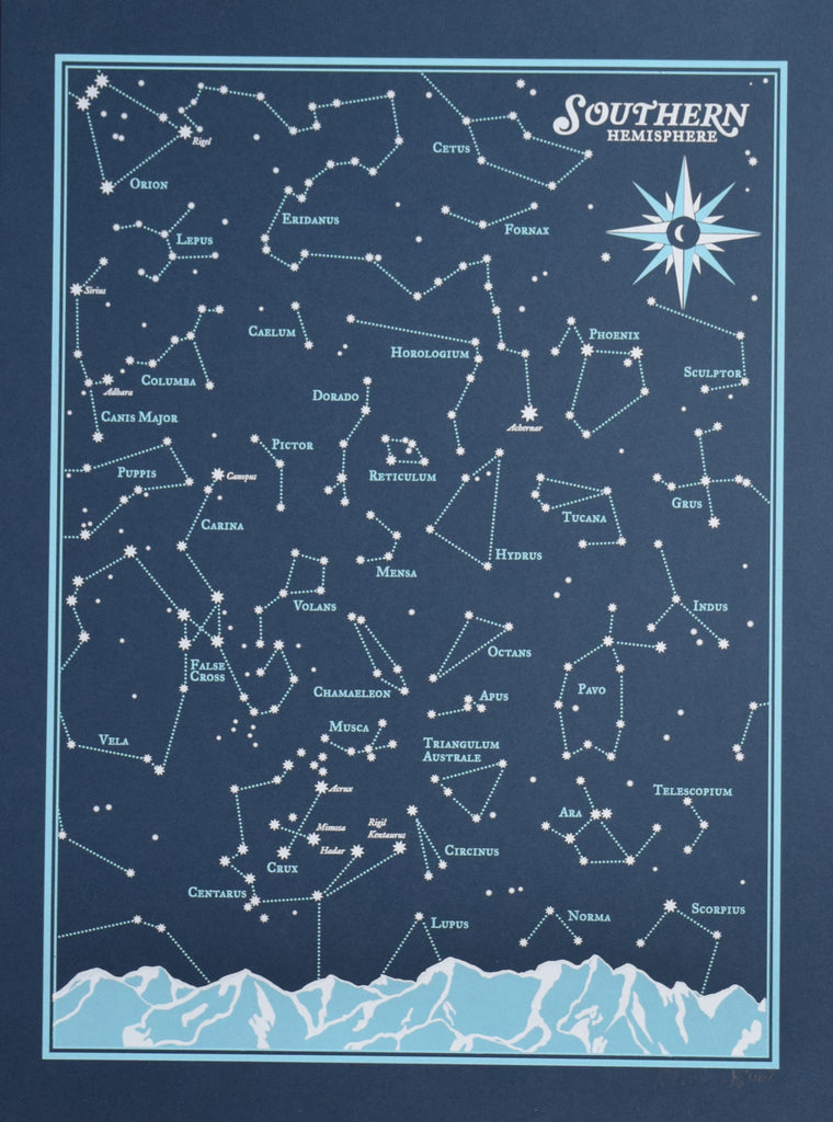 Southern Hemisphere Star Map Star Chart (Southern Hemisphere) – The Flood Gallery