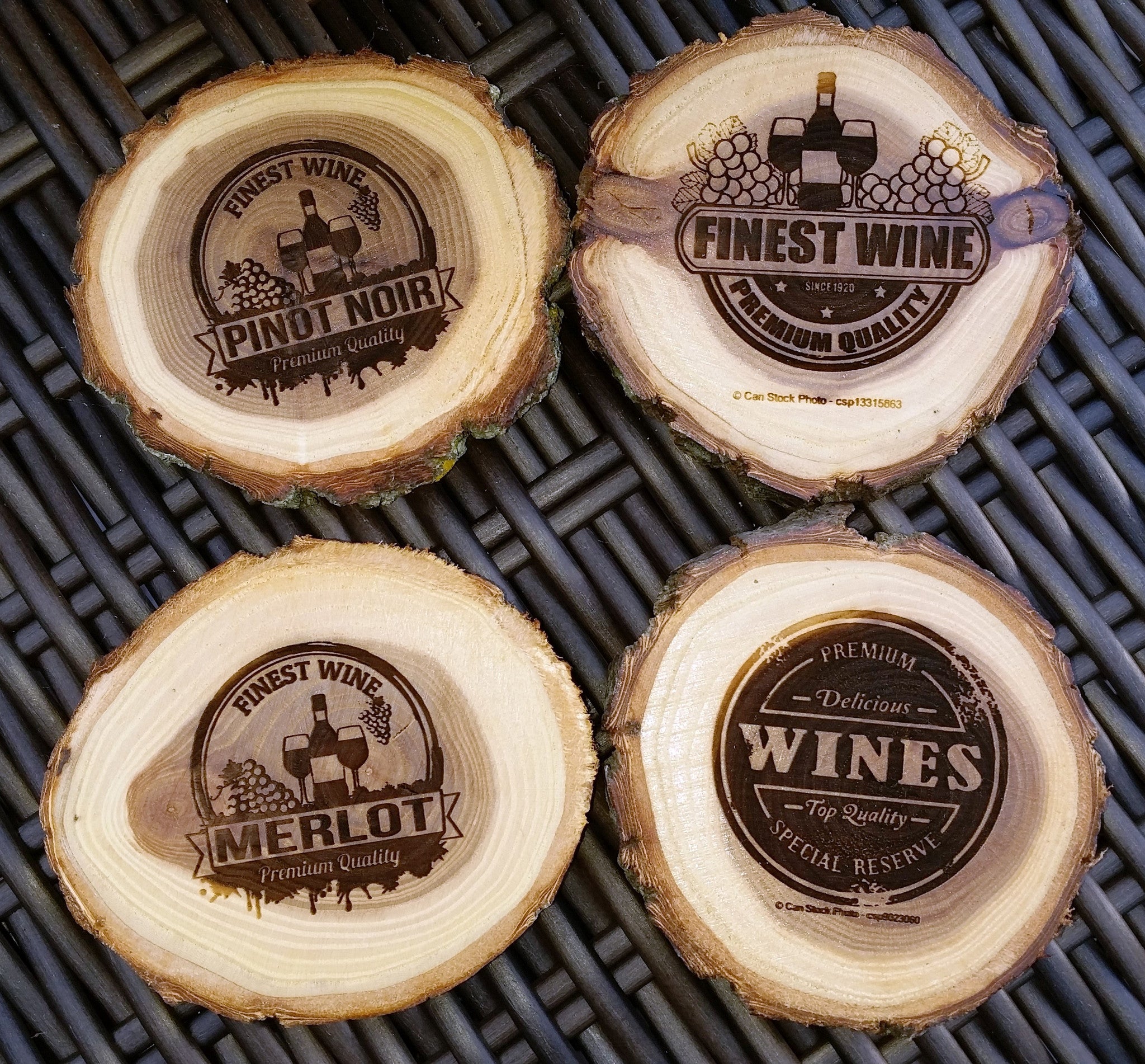 Premium Rustic Wood Coasters - Rustic Log Originals