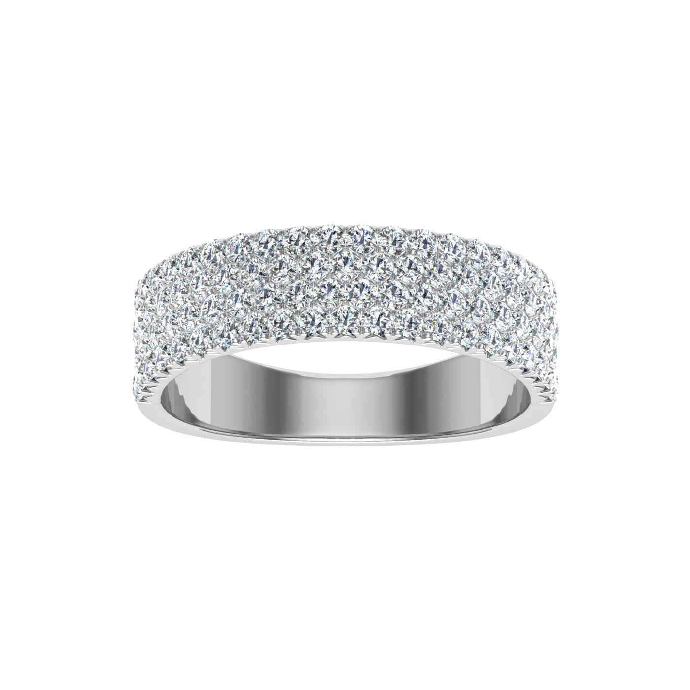 4 row pave diamond band