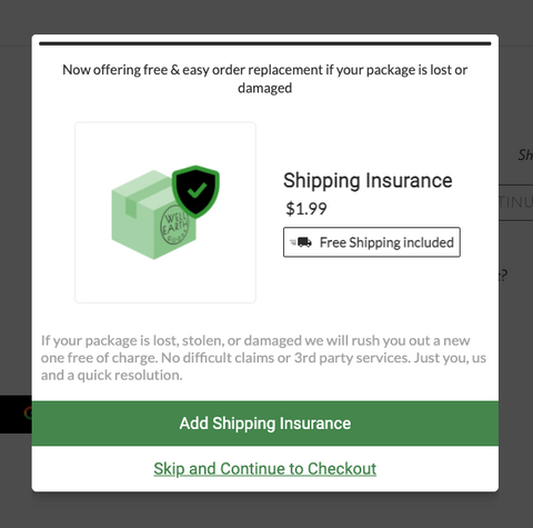 Well Earth Goods Shipping Insurance