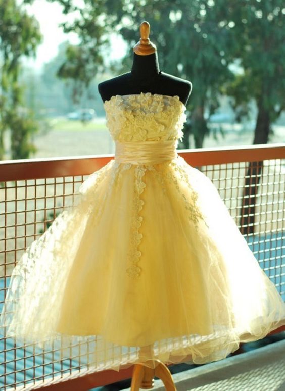 sweet 16 yellow dresses