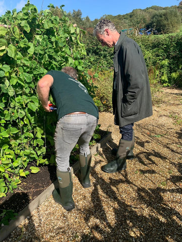 muck boot in garden of River Cottage