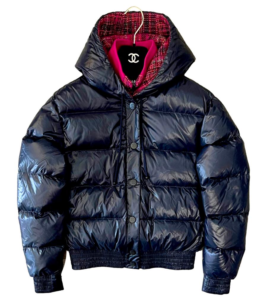 Chanel Coco Neige Goose Down Puffer & Tweed Jacket. Size 40FR – Shush London
