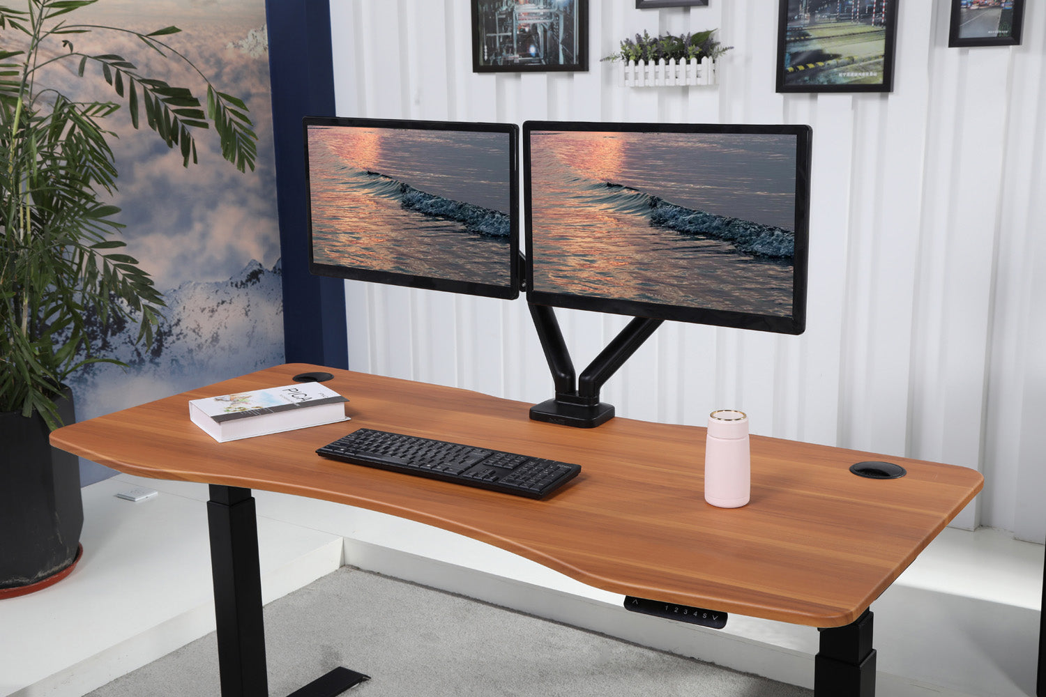 K Series 60" Standing Desk with Curved Top