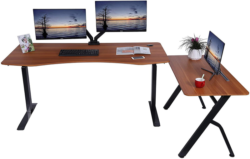 Elite Series 60" W Electric Height Adjustable Standing Desk with Matching Color Compact Reception Side Desk