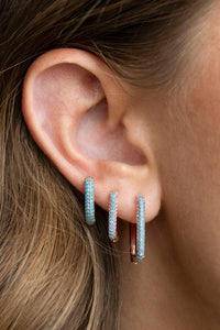 Turquoise Pershing Square Hoops