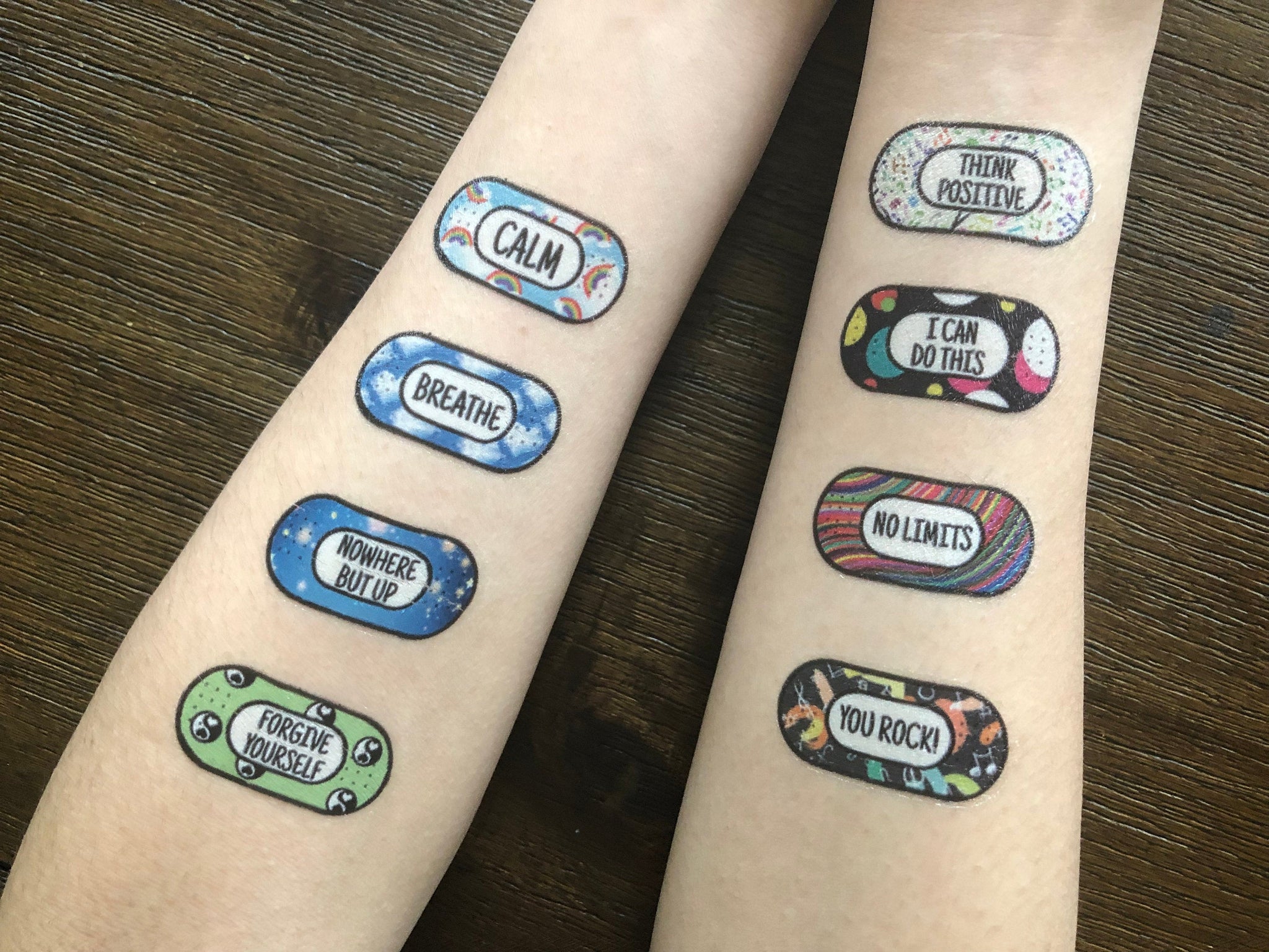 Anxiety Temporary Tattoos Set Of 16 Mental Health Self Care Tattoos Snugamate