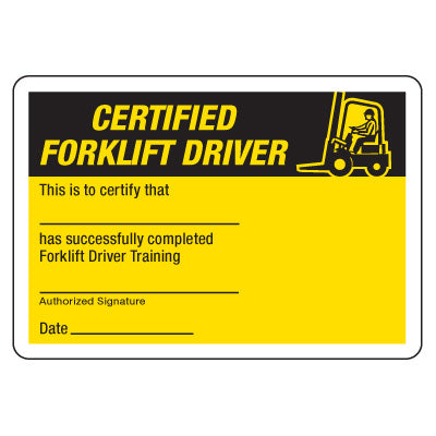 Certification Photo Wallet Cards - Certified Forklift Driver