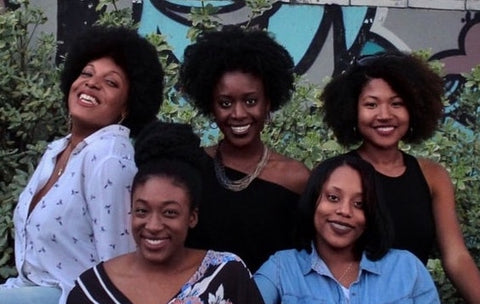 Five women with transitioning hair