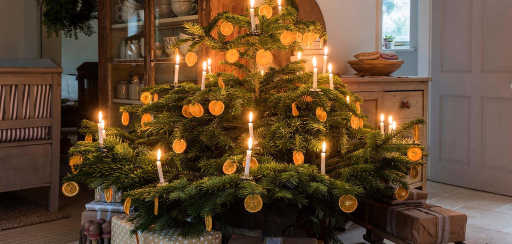 candles in christmas tree