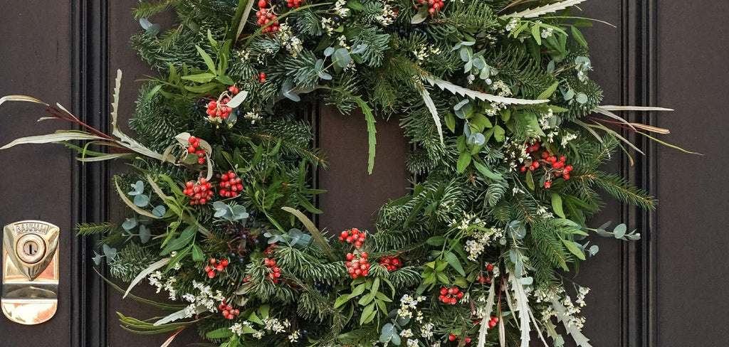 christmas wreath in door