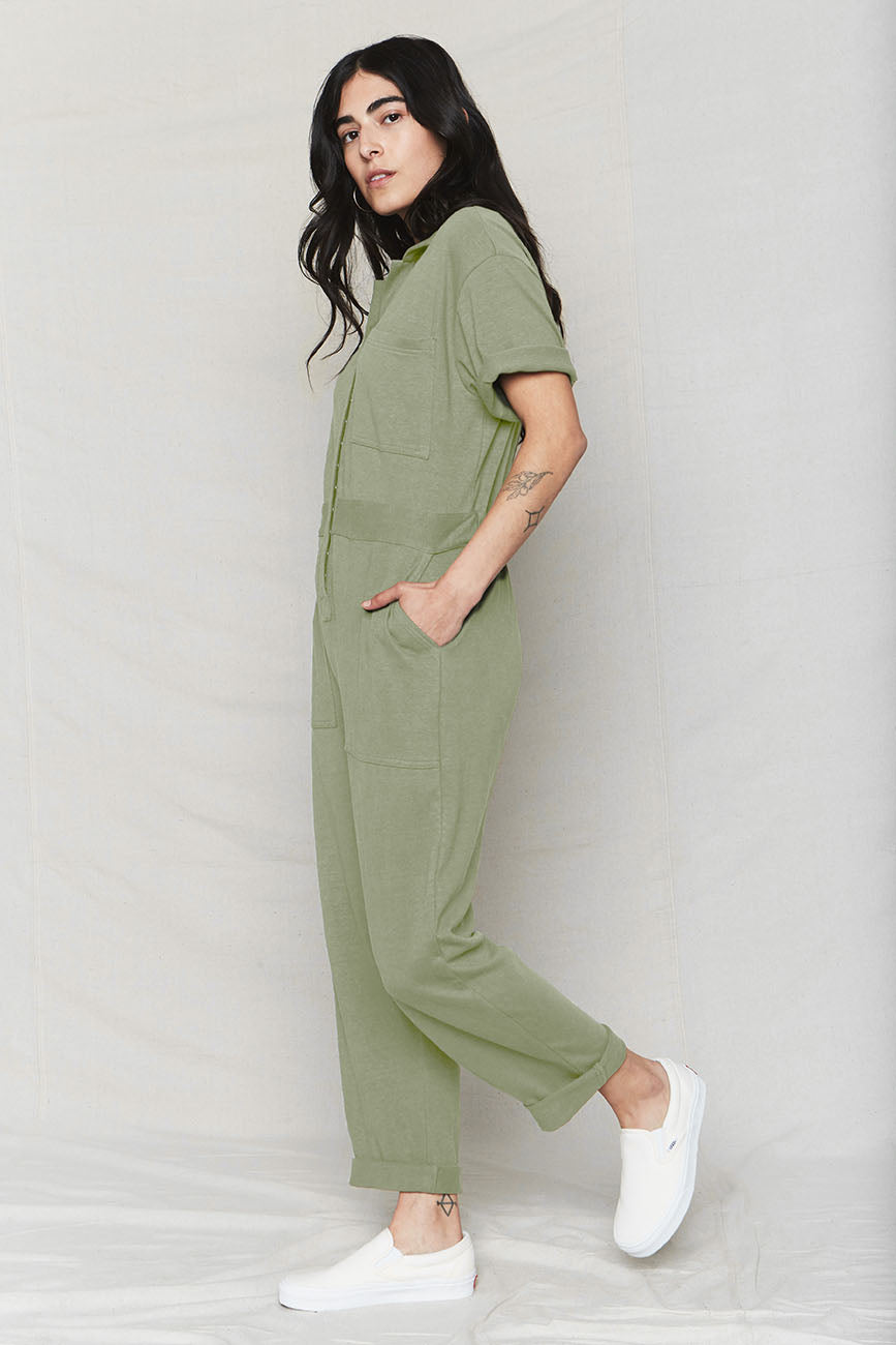 Image of Stone Hemp Boiler Suit