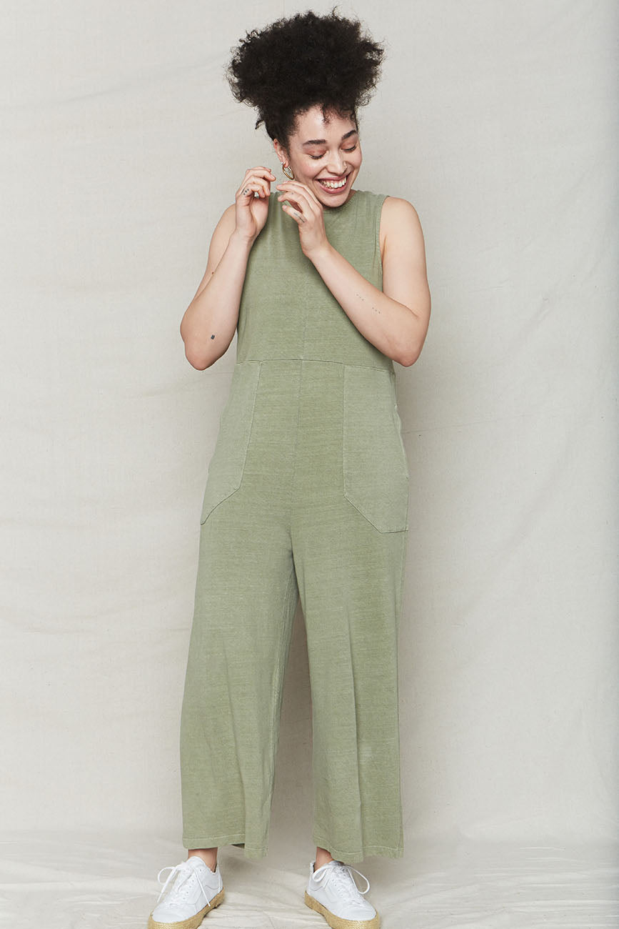 Image of Stone Hemp Patch Reversible Jumpsuit