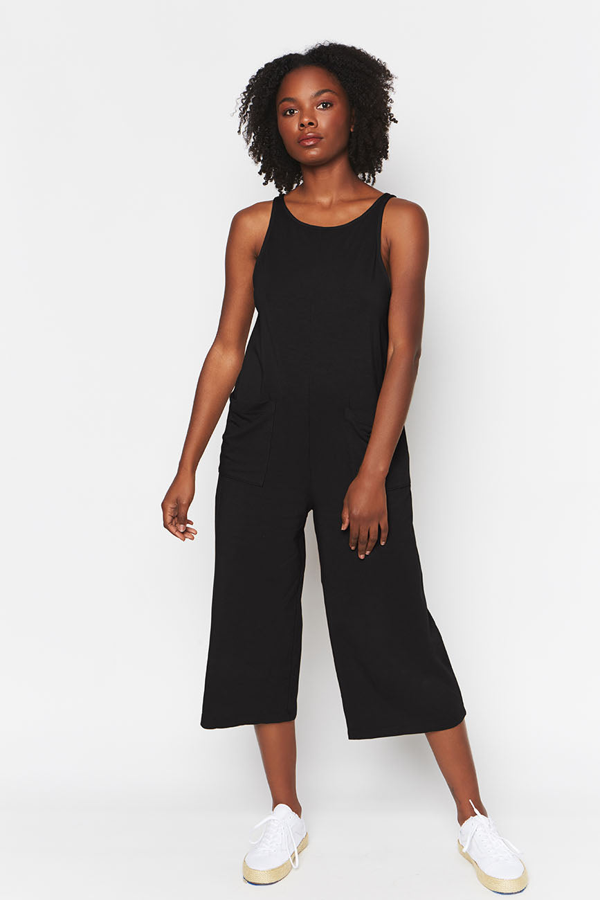 Image of Black Organic Cotton Everyday Jumpsuit