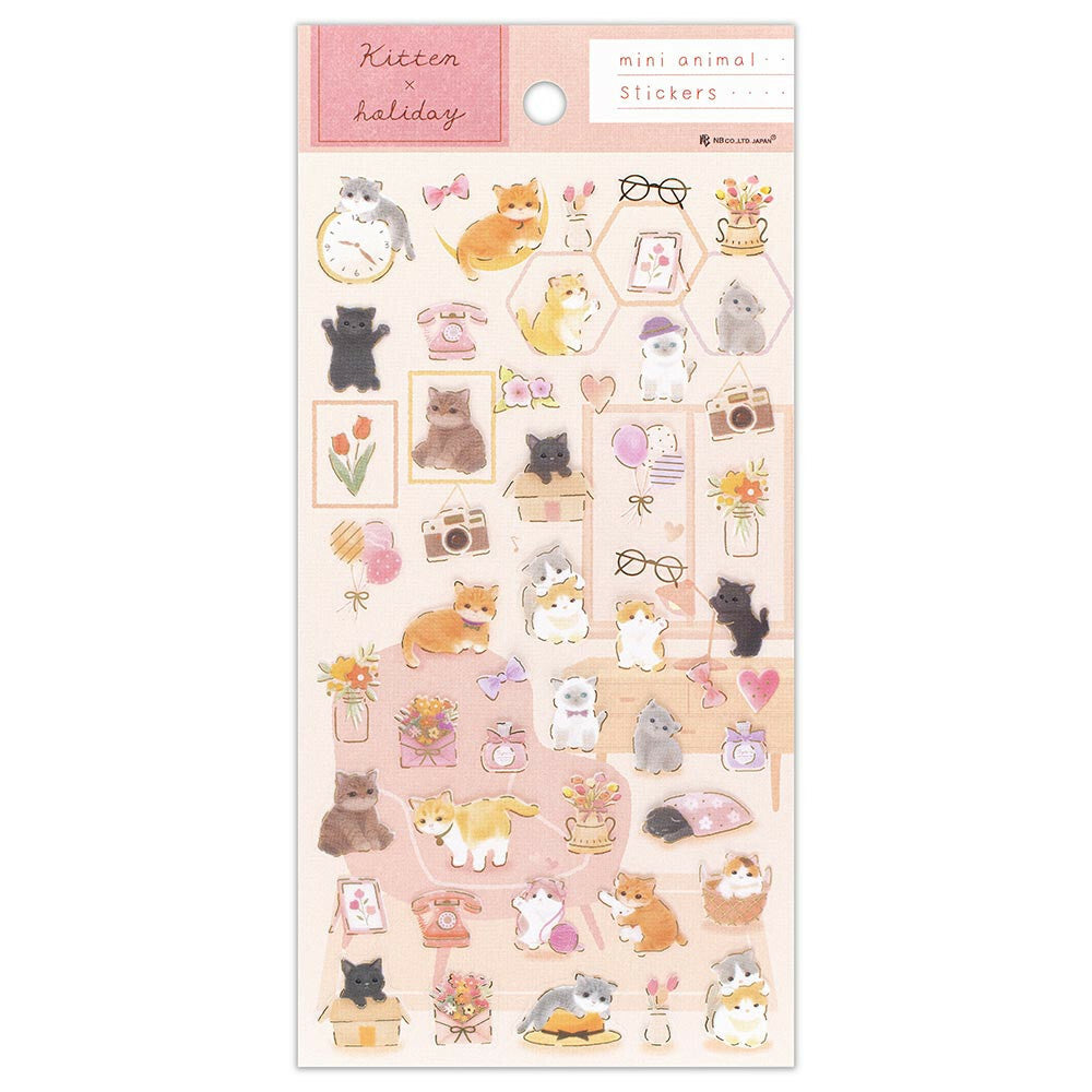 NB Mini Animals Gold Foil Clear Sticker - Kitten