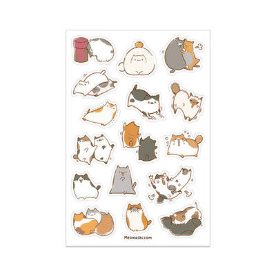 Cat and Fast Food Clear Sticker Sheet – Meowashi