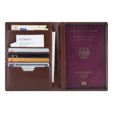 Reisepasshülle für 2 Reisepässe mit RFID-Schutz und 6 Kartenfächern (braun)