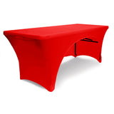 3 sided lycra fitted tablecloth red