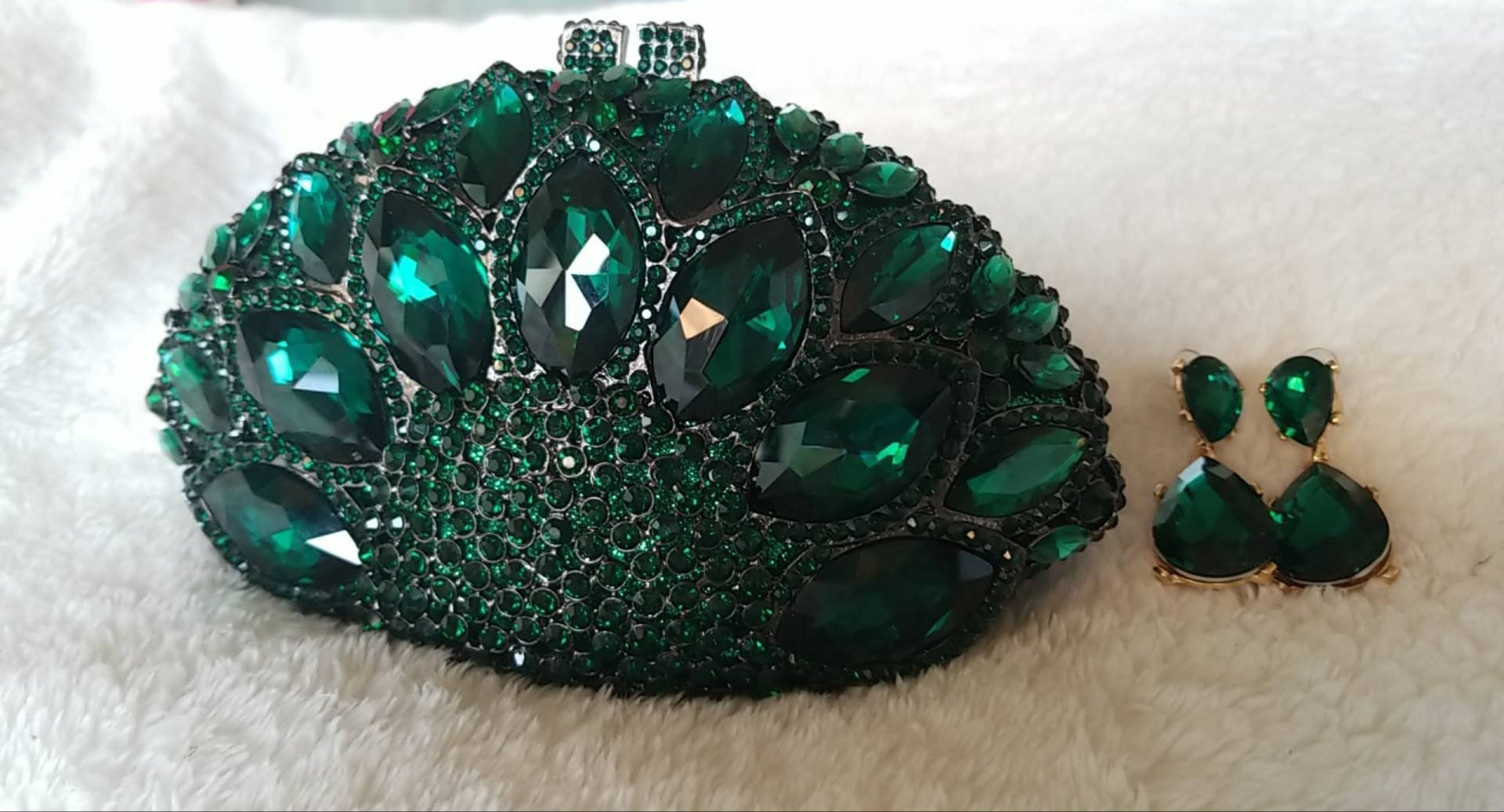 emerald green clutch bag