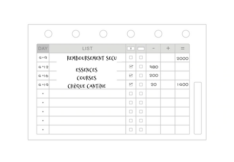 Recharge pour pocket 40 feuilles A7 - Dépenses – Shirley Chiche planner