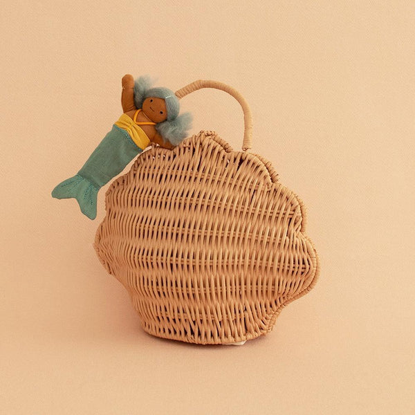 Olli Ella Rattan Heart Bag (straw)