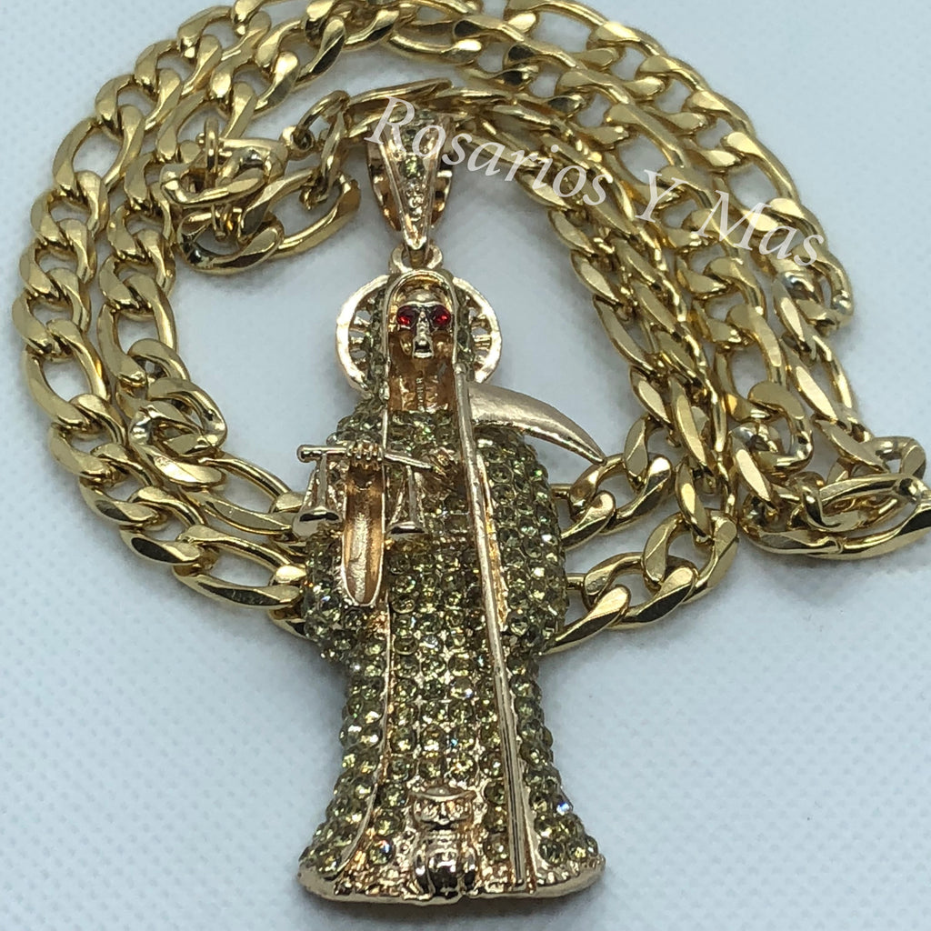 24K Gold Plated Santa Muerte with 26