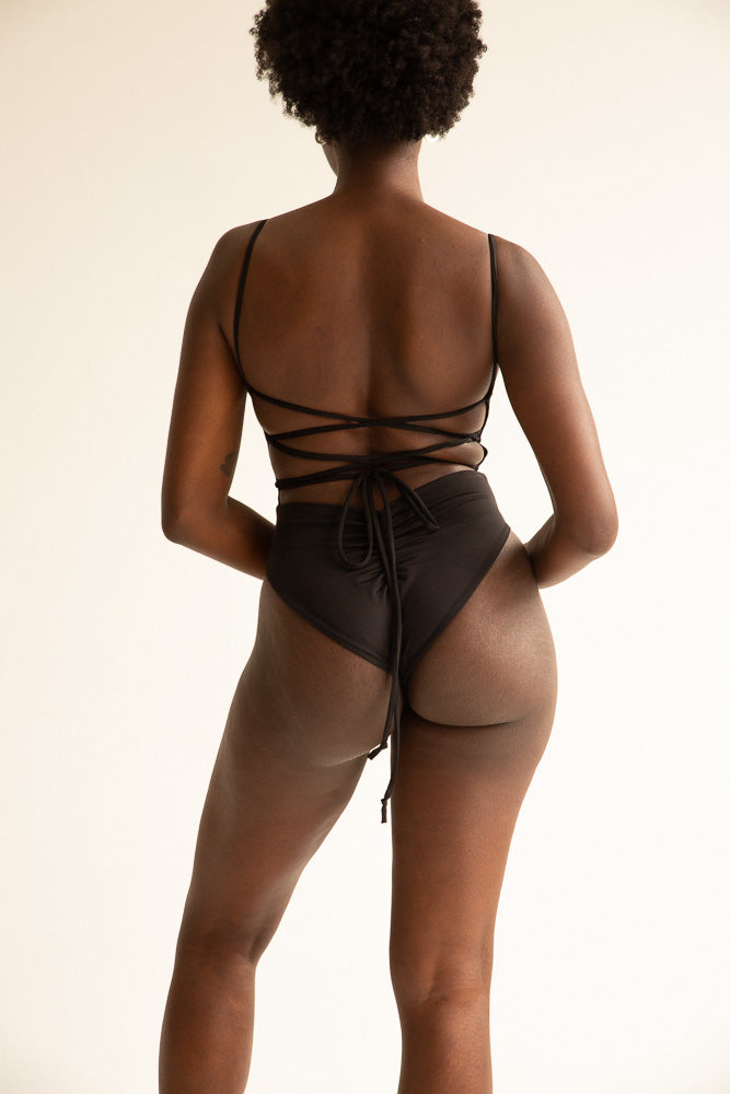 The Corset One Piece - Matte Black - Londre Bodywear Canada product image